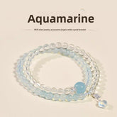Aquamarine Bracelet Light Luxury, Niche, Exquisite, Layered Beads - Tranquility & Spirituality